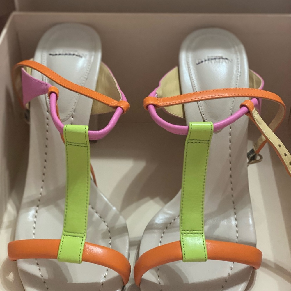 Alexandre Birman Aimee Colorblock T-Strap Leather… - image 5